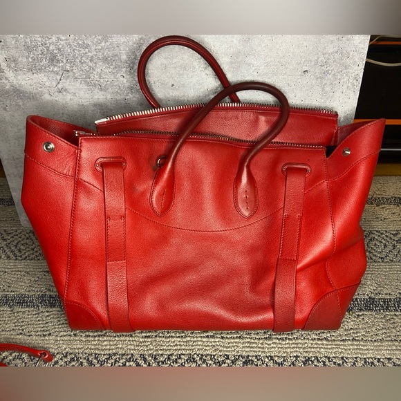Authentic Ralph Lauren Red Ricky Lambskin Leather Bag BROKEN ZIPPER - Picture 7 of 12